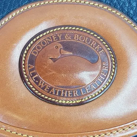 Vtg Dooney & Bourke All Weather Leather Equestrian Crossbody Saddle Bag Blue - Picture 6 of 10